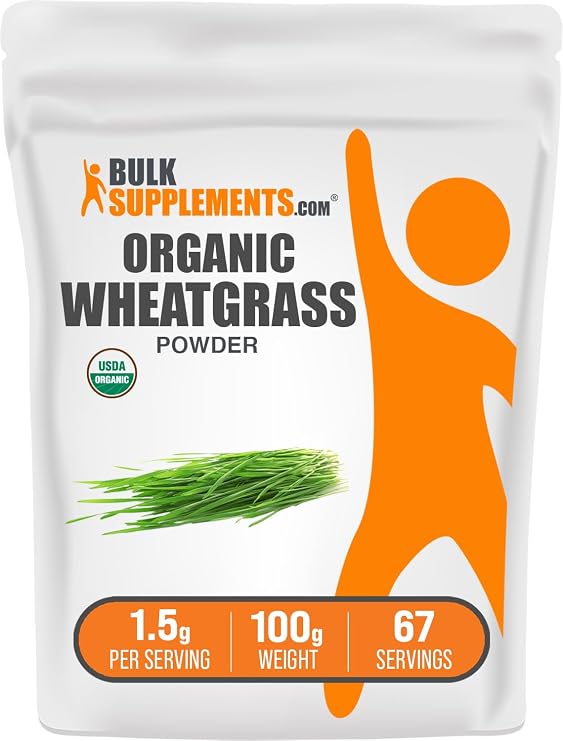 Organic Wheatgrass Powder - Organic Super Greens Powder, Superfoods Supplement - Vegan & Gluten Free, 1.5g per Serving, 100g (3.5 oz) (Pack of 1)