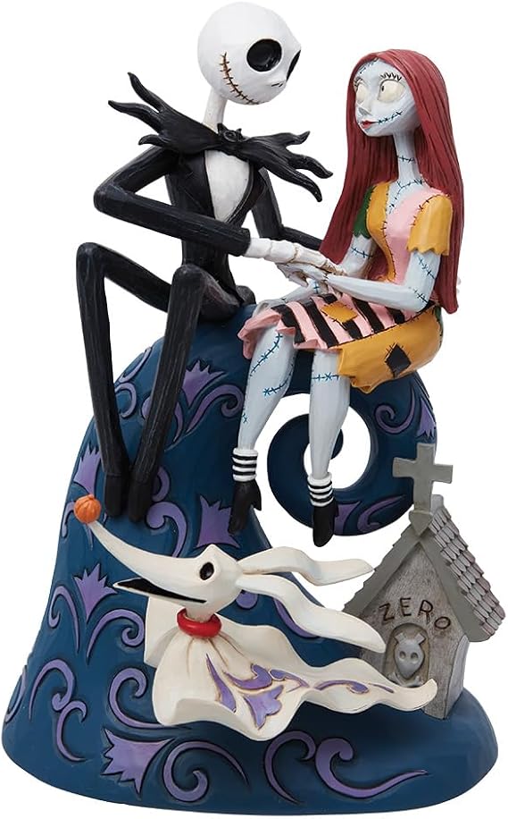 Enesco Disney Traditions by Jim Shore The Nightmare Before Christmas Jack, Sally and Zero Figurine, 8 Inch, Multicolor