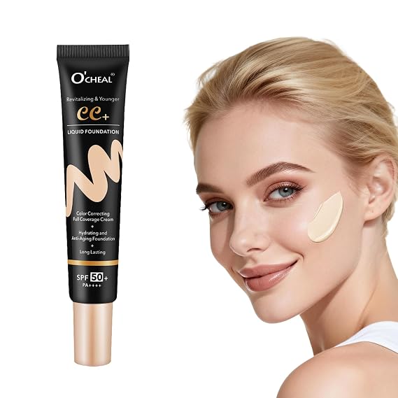 O'CHEAL Lightweight CC Cream with SPF 50+ Color Correcting Foundation