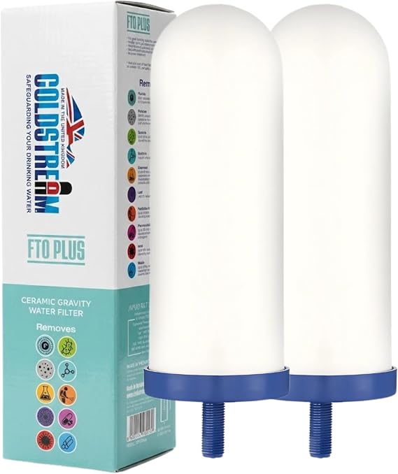 Coldstream FTO Plus Ceramic Filter, 2 Pack, Compatible with Berkey Systems