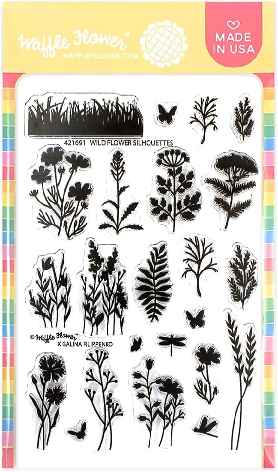 Waffle Flower Wild Flower Silhouettes Stamp Set