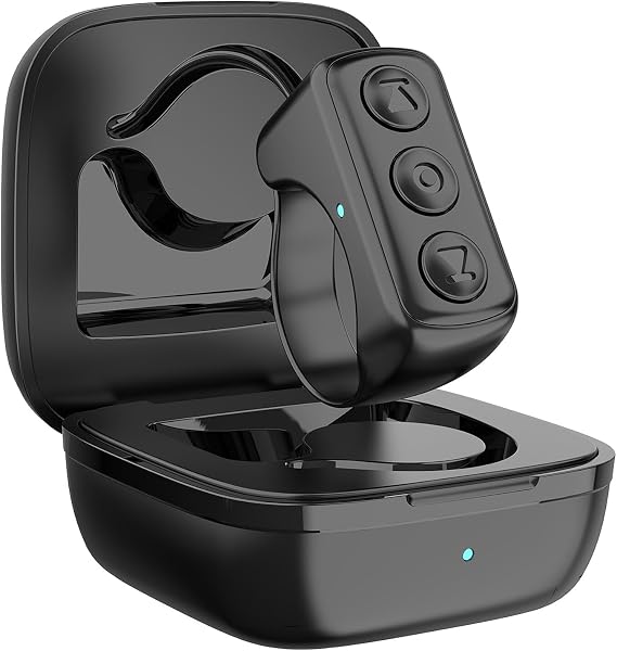 TikTok Scroll Ring Remote Control for TikTok, Bluetooth Page Flip for iPad, Kindle App, iPhone, Android Finger ScrollBlack