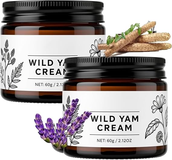 Wilderglow Wild Yam Cream for Hormonal Balance,Wilderglow Yam Cream,Moisturizing Body Creams with Vitamin E Aloe Vera,Lavender & Coconut Oil,﻿Face & Body Lotion For Dry Skin (2)