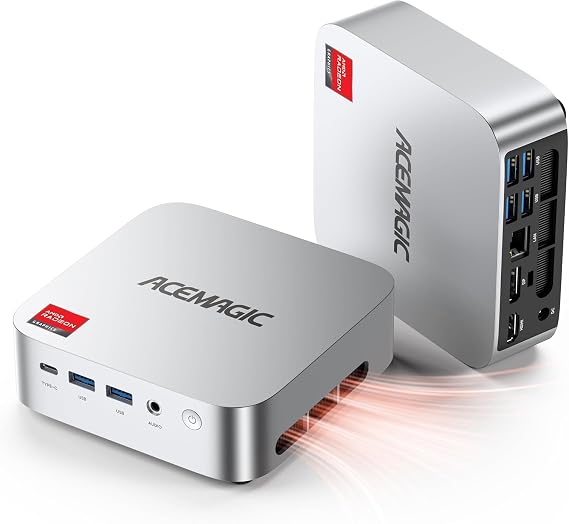 ACEMAGIC K1 Mini PC, AMD R2544(4C/8T, up to 3.7GHz, outperforms 4300U/3150U/3250U), 16GB DDR4, 256GB NVMe SSD up to 4TB. 4K Triple Display HDMI2.0/DP1.4/Type-C, WiFi5 BT4.2 Compact Business Desktop