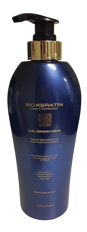 Bio Keratin Curl Defining Cream For Wavy to Curly Hair, 16.9 fl oz