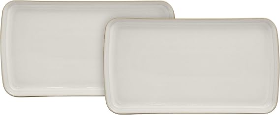 Denby Natural Canvas 2 Piece Small Rectangular Platter Set
