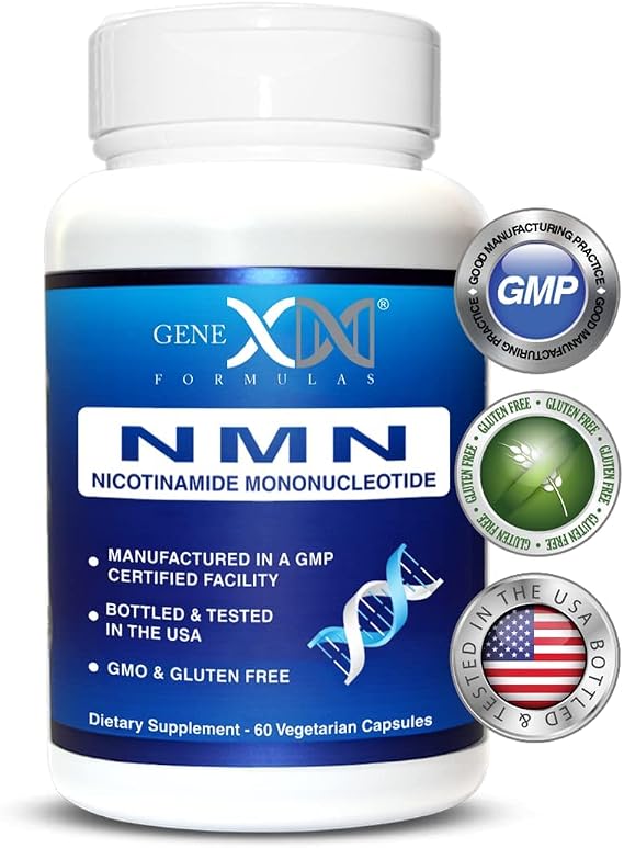 Genex Formulas NMN 250 mg Dose Stabilized Form 99% Pure Supplement 60 Caps | NMN Supplement for Cellular Energy, Increased NAD Levels, DNA Repair, and Healthy Aging, GMP Certified, 30 Day Supply