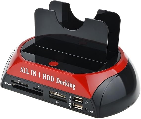 PrimeX PX-385 Harici USB 2.0 2.5/3.5 IDE + SATA HDD Docking, Kart Okuyuculu Harddisk Okuma Adaptörü, Eski IDE SATA Disk Veri Aktarım Çevirici, PC Laptop Teknik Servis İçin Harici Disk Bağlantı Aparatı