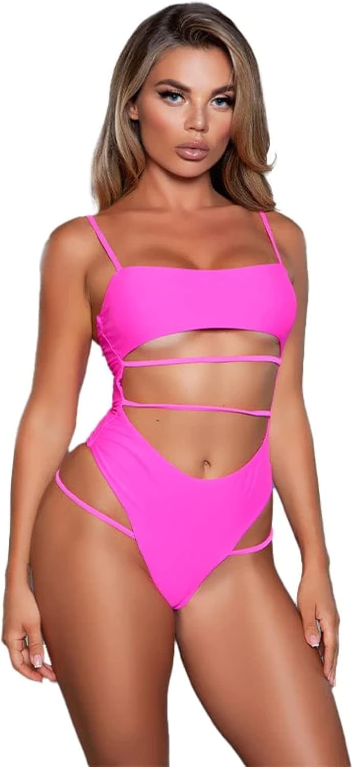 Sexy Brianna Cut Out Strappy High Leg Swimsuit