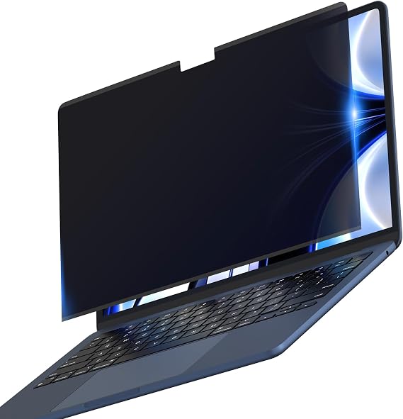 Privacy Screen for MacBook Air 13.6 Inch (20252022, A2681 A3113 A3240),Reusable Adhesive Wide-angle privacy Filter, High Light Transmission, Slim Fit, Easy to Wash & Removable- Matte