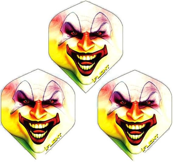 Dartfellas Joker Jester Clown Dart Flights, 100 Micron Extra Strong (3 Sets)