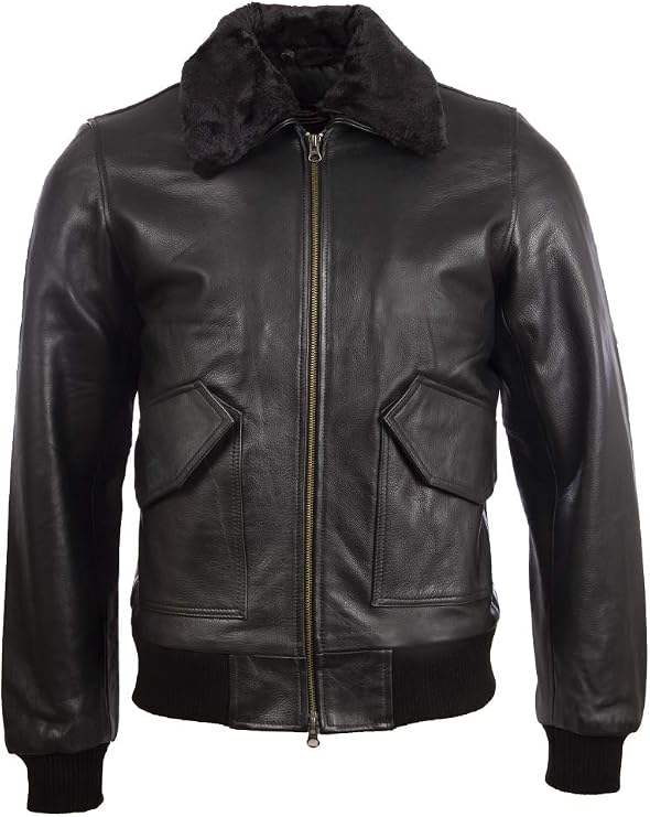 Aviatrix Men's Real Leather Cowhide Pilot Aviator Fashion Bomber Jacket (6KT4)