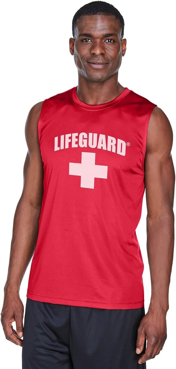 LIFEGUARD Officially Licensed Mens Performance Active Muscle Tank Moisture Wicking
