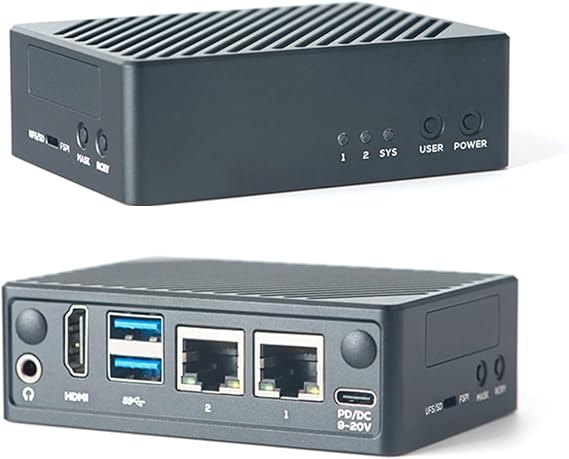 youyeetoo Friendlyelec NanoPi M5 - RK3576 SOC, Dual Gigabit Ethernet, 4/8/16GB RAM, UFS, AI Deployment, M.2 SDIO WiFi, 4K@60Hz, OpenMediaVault (LPDDR4X 4GB RAM,with Metal Case)