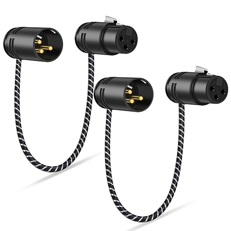 Adjustable Angled Right-Angle XLR Adapter Cable -3.3ft 2Pack,Male to Female