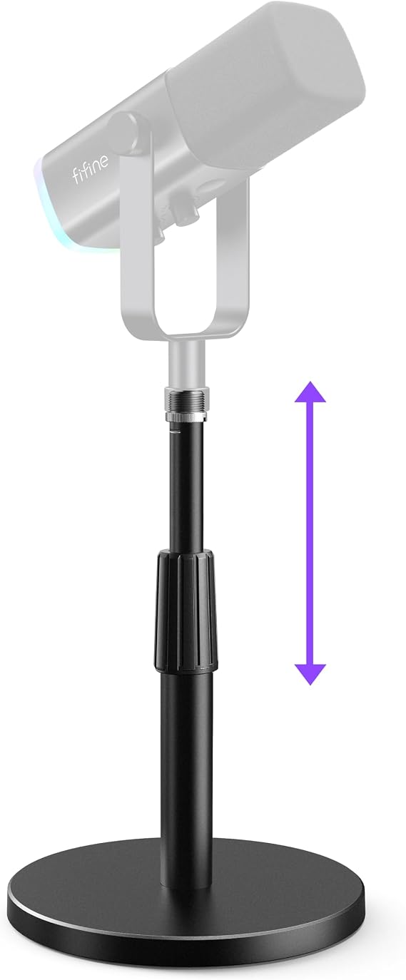FIFINE BS1 Heavy-Duty Adjustable Desktop Mic Stand for Recording Streaming