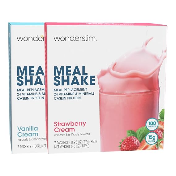 Wonderslim Meal Replacement Shake Bundle, Vanilla Cream & Strawberry Cream