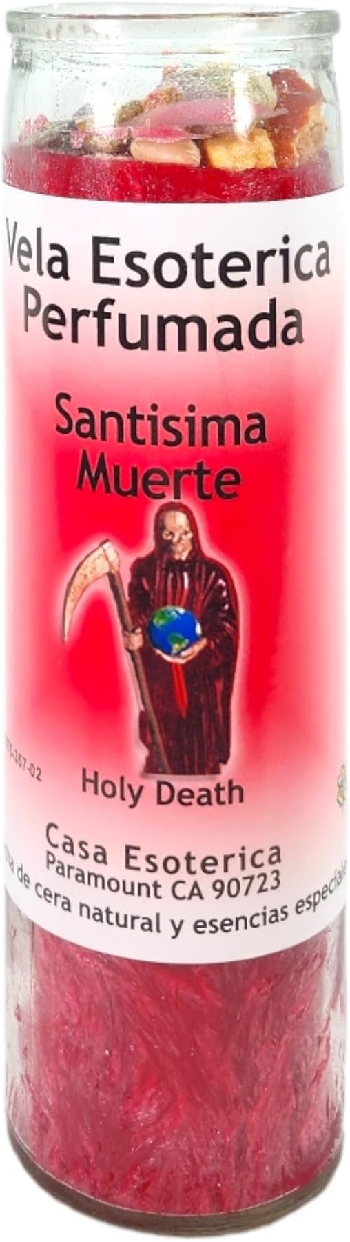 HOLY Death RED-Palm Wax Spiritual Intention Spell Candle-[RED] | Vela CASA ESOTERICA PERFUMADA- (SANTISIMA Muerte)