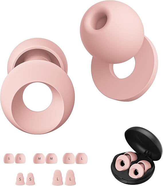 Ear Plugs for Sleeping Noise Reduction, Earplugs for Noise Cancelling with 5 Pair Ear Tips in S/M/L,30-35dB High Fidelity Hearing Protection Ear Plugs for Sleep,Snoring,Focus,Noise Sensitivity