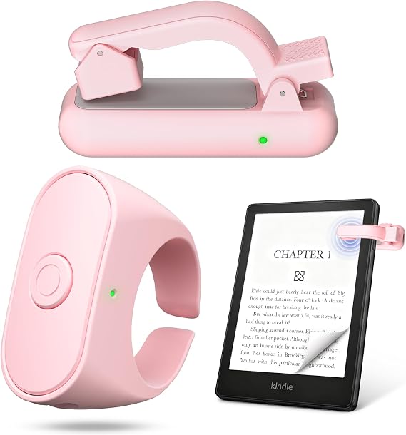 リモートコントロールページめくりリング Kindle Paperwhite Oasis Scribe Kobo eReaders用 カメラリモコン、厚手のケースページめくりクリッカー用 iPadタブレット用 小説を読む 収納バッグ付き