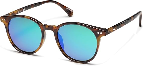 SOJOS Small Round Classic Polarized Sunglasses for Women Men Vintage Style