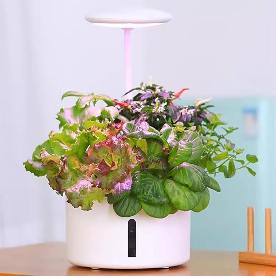 Hydroponic Growing System, Indoor Garden with LED Grow Light, Ideal for Herbs, Fruits and Vegetables, Includes Hydrating Pump, Adapter, Net Pots, Timer