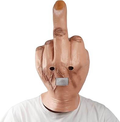 Creepy Fingers Mask Novelty Middle Finger Party Mask Halloween Costume Mask Latex Full Head Halloween Costumes