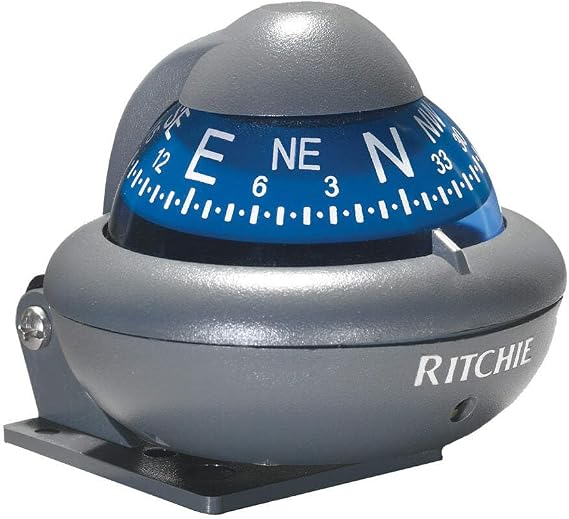 RITCHIE NAVIGATION X-10-A Blue Dial Auto Bracket Compass (3003.2027) , Gray , 2-inch Dial
