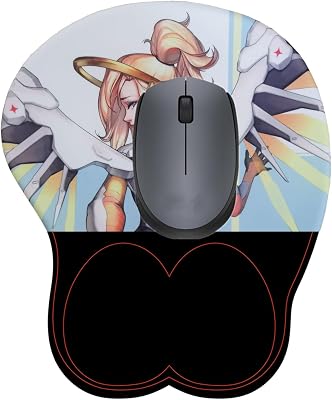 3D Anime Gaming Mouse Pad with Wrist Support Cartoon Mousepad Anti-Slip Mouse Office Mat with Wrist Rest 2way Skin Version 2