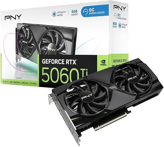 PNY GEFORCE RTX™ 5060 Ti 8GB Overclocked Dual Fan DLSS 4