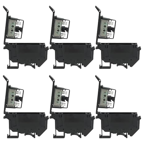 UK5-HESI UK5RDLED DC 24V with LED Indication DIN Rail Fuse Holder Terminal Block Screw clamp Universal mounting feet (Pack of 6pcs,Black)