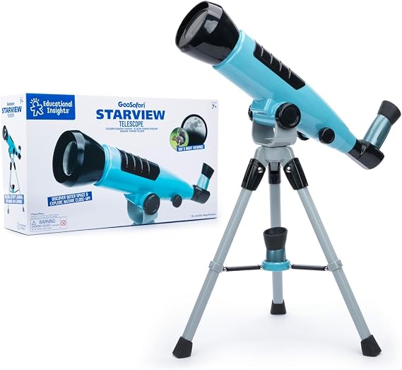 Educational Insights GeoSafari Starview Telescope - Kids Telescope for Beginners, Beginner Astronomy Telescopes, Stargazing & Viewing Planets, Home or Classroom Set, Space & STEM Gifts for Ages 7+