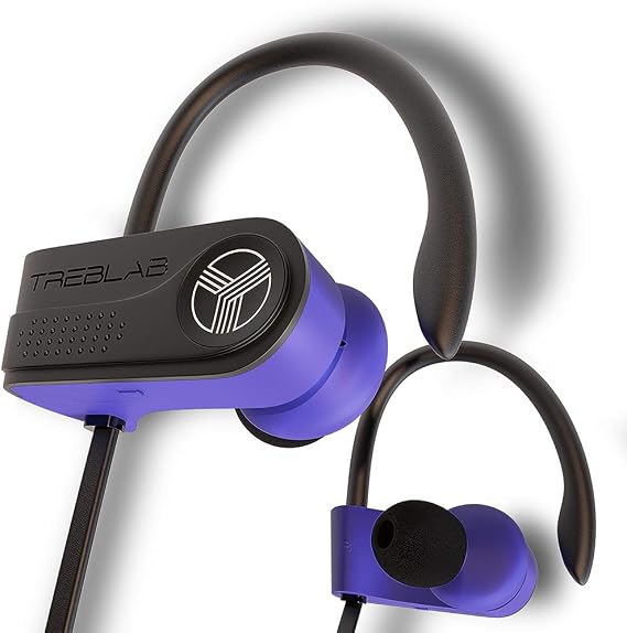 TREBLAB XR700 PRO Wireless Running Earbuds - Top 2019 Sports Headphones, Custom Adjustable Earhooks, Bluetooth 5.0 IPX7 Waterproof, Rugged Workout Earphones, Noise Cancelling Microphone In-Ear Headset