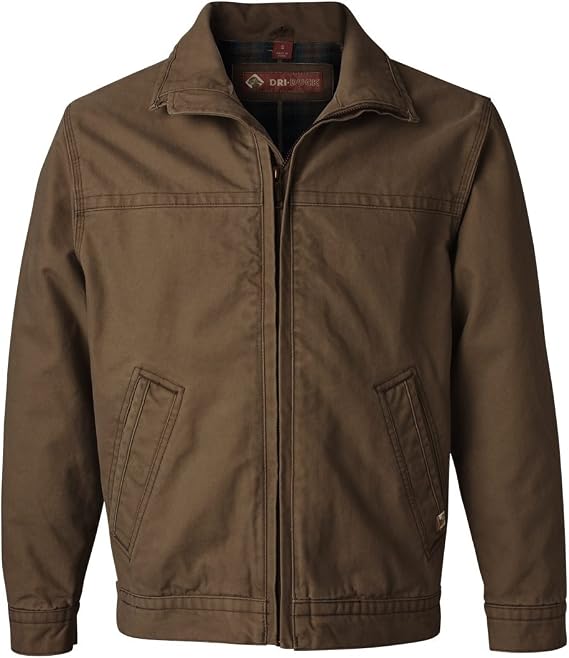 DRI DUCK Maverick Men's Cotton Canvas Hoodless Work Jacket, 5028, X-Large, Field Khaki