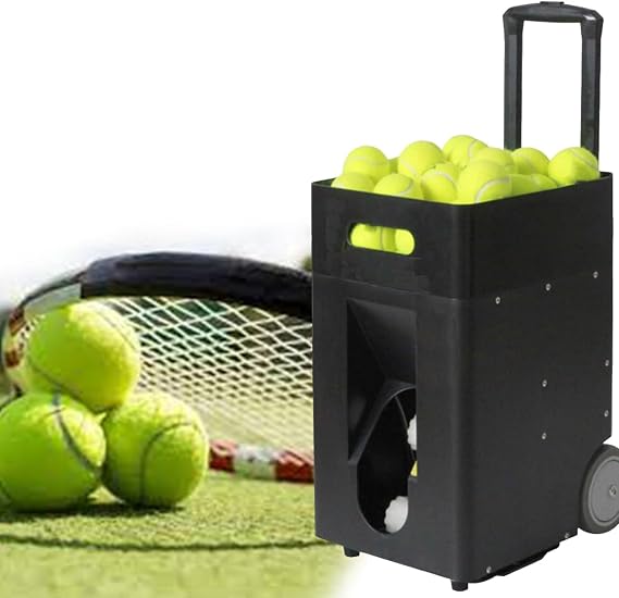Automatic Tennis Ball Launcher, Tennis Ball Launcher Machine, Tennis Ball Launcher with Adjustable Serving Frequency and Automatic Intensity Rotation, Holds 50 Balls