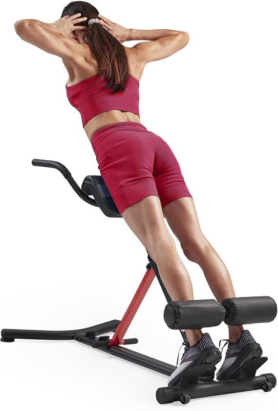 Sunny Health & Fitness Foldable Roman Chair, Back Hyperextension Bench