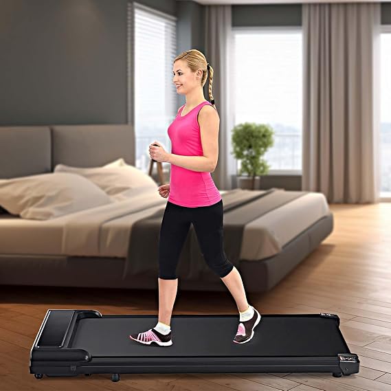 Walking Pad Treadmill, 2.5HP Under Desk Treadmill Portable, Desk Treadmill for Office Under Desk, Walking Treadmills Electric Quiet with Remote Control and LED Display for Home Apartment (Black1)