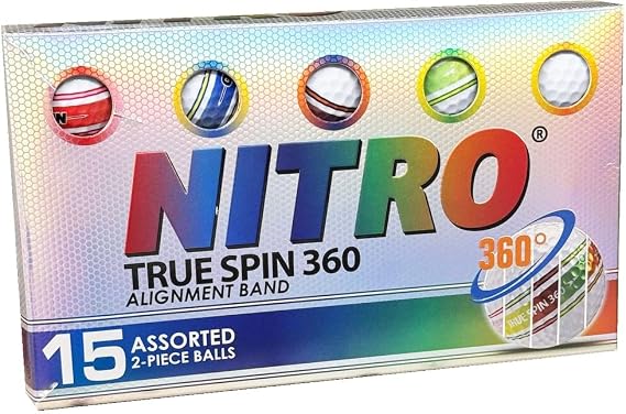 NITRO Truespin 360 Alignment Golf Balls [15-Ball] Assorted