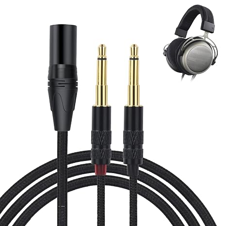 Dual 3.5mm to XLR Headphone Cable for DENON AH-D9200 AH-D7200/D5200/D7100/D600 Headphones for HiFiman MDR-Z7, Arya, SUNDARA, Ananda, 4-Core Nylon Braided OFC Upgrade Cable 6.56FT XLR