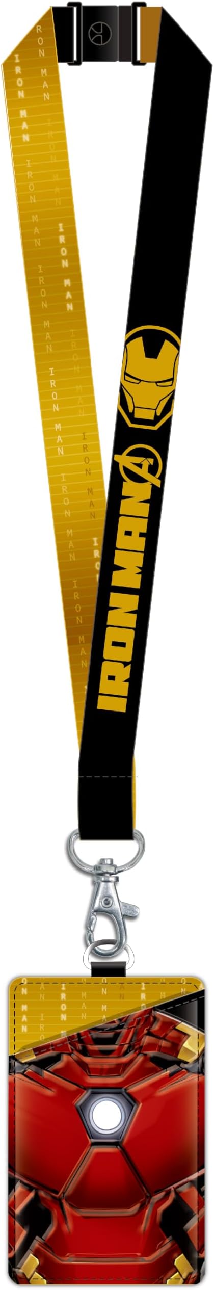 Marvel - Deluxe Lanyard with Iron Man Suit PU Card Holder, ID Badge Holder, Multicolor |Official Licensed Merchandise