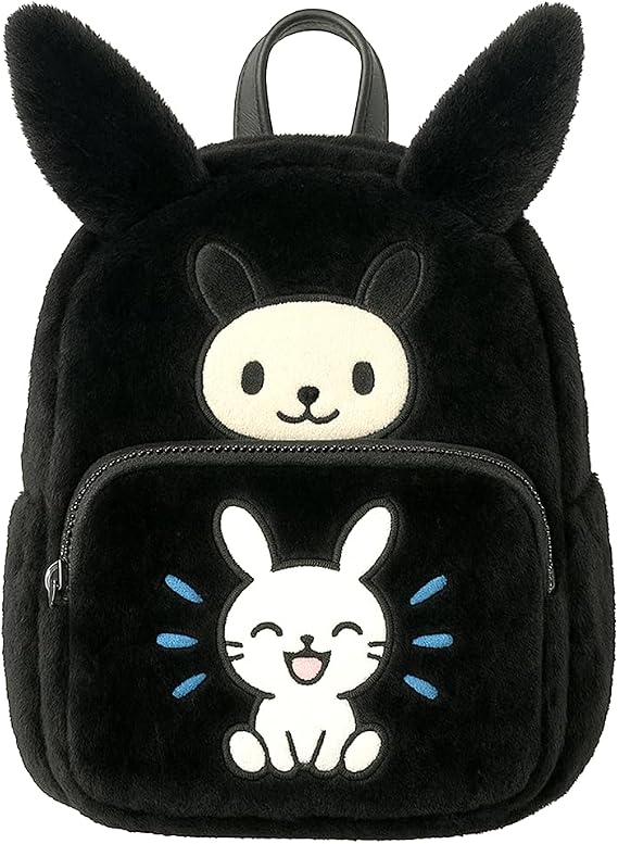 Ohjijinn Kawaii Backpack Cute Plush Bag, Anime Backpack Cartoon Schoolbag, Plush Backpack Mini Backpacks for Girls White
