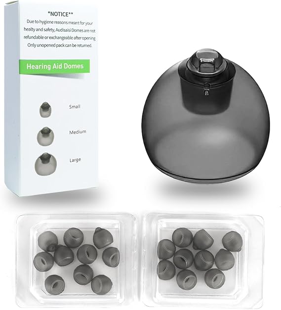 Phonak 4.0 Hearing Aid Domes,Phonak Hearing aid Accessories,Hearing Aids Domes for Phonak Audeo Marvel Paradise Lumity Accessories (30 Pcs, Vented 4.0 Medium Size)