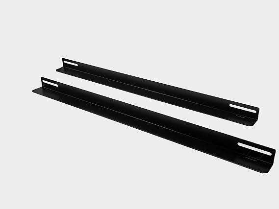 Two Pairs 4 Pcs Aluminum Rack Mount Supporting Rails L-Shape 2 Pair for 600mm Deep Cabinets/Racks 15" Long