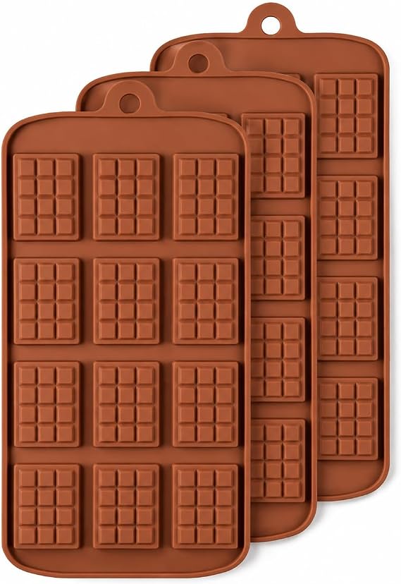 3 pack X Thin Mini Waffle Mold Chocolate DIY Tray Mould Silicone Party maker