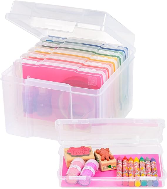 IRIS USA Photo Storage Box |Made in USA| 6 Cases - Clear