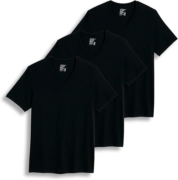 Jockey Classic V-Neck Undershirt- 3 Pack - 100% Cotton T-Shirts for Men