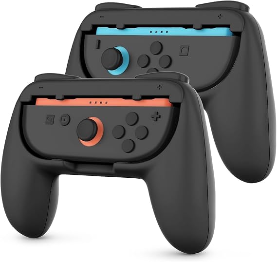 TNP Grip Handles for Nintendo Switch 2 Joy-Con Controllers, 2 Pack, Black