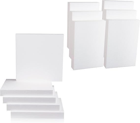 12x12x1.5 5Pack and 8x12x2 6Pack Foam Sheet Bundle