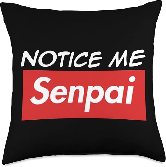 Notice Me Senpai Anime Manga Throw Pillow