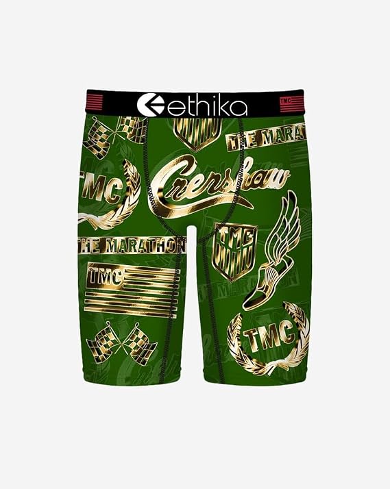 Ethika Men's Boxer Brief, Knee Length, 4-Way Stretch Performance Underwear with Graphic Prints